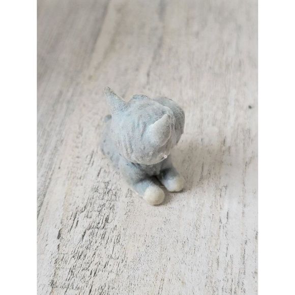 Mini flocked short hair Terrier gray dog pet dog accessory toy - Picture 3 of 4